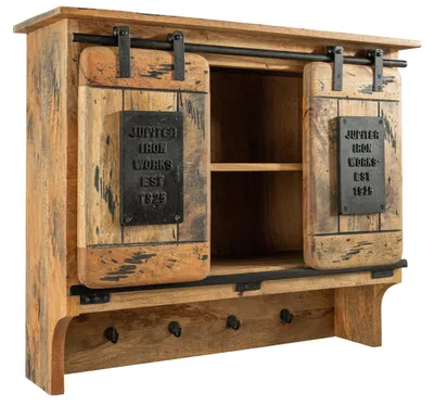 Produktbild von MASSIVMOEBEL24.DE Wandgarderobe Mango 90x30x75 natur lackiert RAILWAY #154