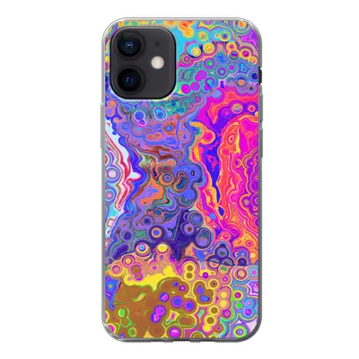 Produktbild von MuchoWow® Handyhülle Schutzhülle Hülle für iPhone 12 Kunst - Formen - Farbe - Psychedelisch Silikon Softcase Handy Hülle - Schutzhülle
