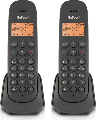 Produktbild von Profoon Profoon PDX620 - DECT-Telefon mit 2 Mobilteilen, schwarz