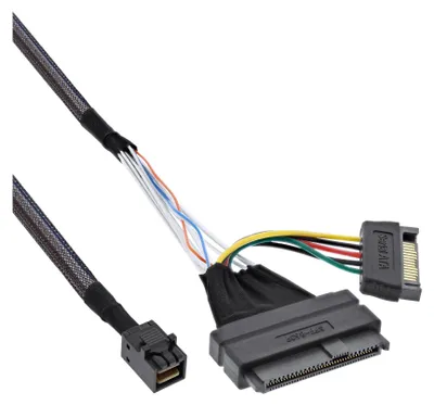 Productafbeelding van InLine 29620A, 0,5 meter, Interne kabel, SFF-8087, Mannelijk/mannelijk, Zwart, 49 gram