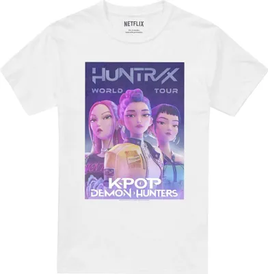 Produktbild von K-Pop Demon Hunters - "World Tour" T-Shirt für Herren/Damen Uni TV20422 (XL) (Weiß)