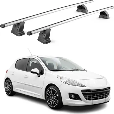 Produktbild von Alu Dachträger für Peugeot 207 2006-2015 T-Nut Abschließbar 2tlg Silber