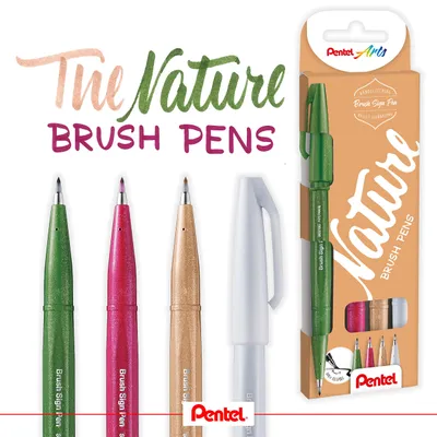 Zdjęcie produktu dla Zestaw piór Pentel do kaligrafii z pędzelkiem