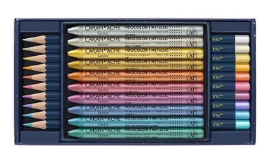 Produktbild von CARAN D'ACHE Mixed Media Metallic Set COSMIC BLUE 20er Set