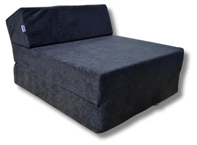 Productafbeelding van Natalia Spzoo slaapstoel 160x60x12 cm, zwart - opvouwbaar matras met hoofdsteun, afneembare hoes, voor logees, thuis en op de camping, ruimtebesparend