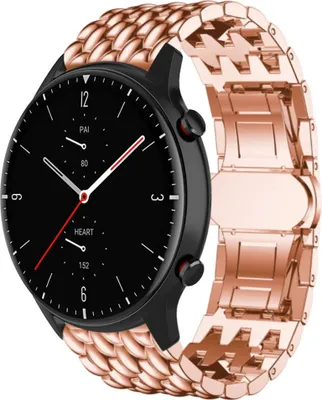 Produktbild von Strap-it Amazfit GTR 2 Stahl-Drachenarmband (Roségold)