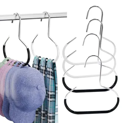 Schalhalter-Set 6er, Metall, Antirutsch, Schwarz/Weiß
