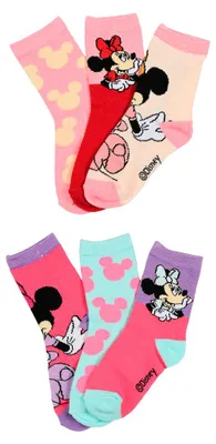 Produktbild von Minnie Mouse Socken Mädchen 6 Paar Disney Kindersocken mit Motiv, Größe:23-26