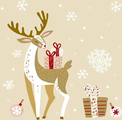Produktbild von 20 Servietten Xmas Deer - Hirsch im Schneegestöber 33x33cm