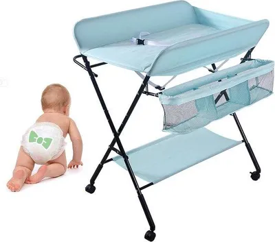 Productafbeelding van Baby Verschoontafel - Baby Verzorgingstafel - Baby Verzorgen - Inklapbaar en In Hoogte Verstelbaar