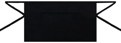 Kurze Schürze mit Tasche 40x70 mm, 10 St., Schwarz