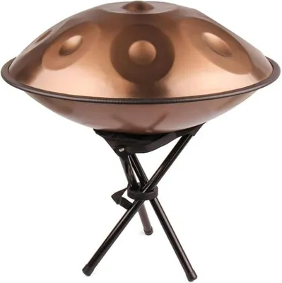 Produktbild von Goldene Handpan mit 10 Tönen, Tasche und Zubehör