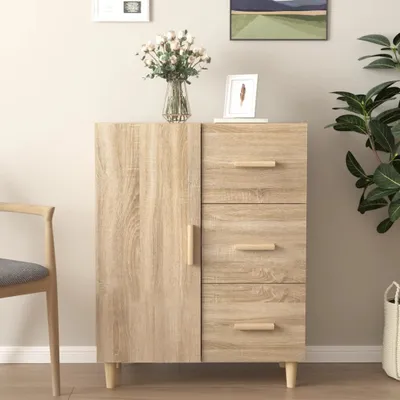 Produktbild von The Living Store Sideboard Sonoma-Eiche 69,5x34x90 cm Holzwerkstoff