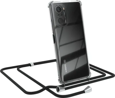 Produktbild von EAZY CASE Handykette kompatibel mit Xiaomi Mi 11i, Handyhülle mit Umhängeband, Handykordel, Schutzhülle Clear, Band in Schwarz