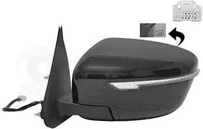 Immagine prodotto di VAN WEZEL 3391807 Specchietto esterno Specchietto laterale sinistro per NISSAN Qashqai II (J11, J11) Convesso Riscaldato Primerizzato