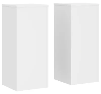 Image de vidaXL Support pour plantes 2 pcs. Blanc 30x30x70 cm Bois composite
