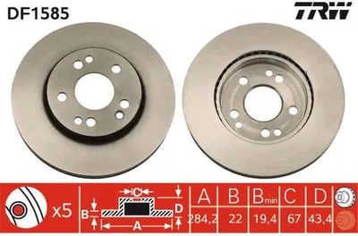 Produktbild von TRW Bremsscheiben (2 Stück) Vorderachse DF1585