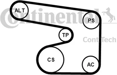 Produktbild von Continental ContiTech 6PK1900K1 Keilrippenriemensatz für OPEL Astra F CC (T92) Omega B Limousine (V94) VECTRA B (36) Calibra A (C89) Omega B Caravan