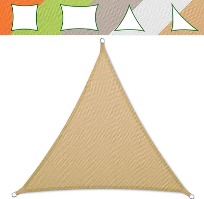 Wasserabweisendes Sonnensegel UV Schutz Testnote 1.4 viele Farben Sand 3x3x3 m