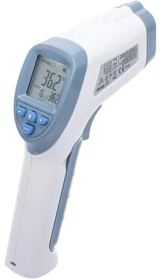 Image de Thermomètre de Fièvre Front Sans Contact - Infrarouge 0-100 deg. - Mesure Rapide et Hygiénique - D-Work