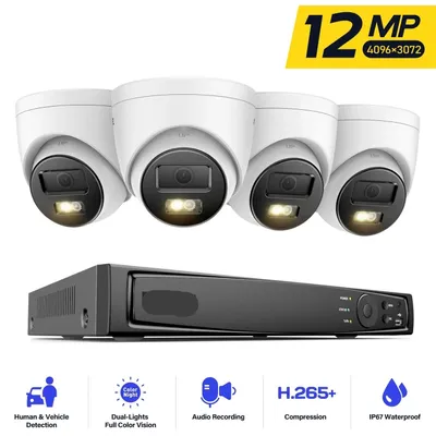 Produktbild von Überwachungskamerasystem – CCTV-Kamerasystem – Überwachungskamera – Kamerabeobachtung – mit Nachtsichtfunktion – 12 MP