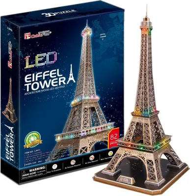 Zdjęcie produktu dla CubicFun Eiffel Tower LED, 84 szt., Budynki, 10 lat(a)