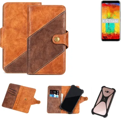 Produktbild von K-S-Trade Handy-Hülle Schutz-Hülle Bookstyle Case Wallet-Case kompatibel mit Leagoo S8 Pro Handy Cover Bumper Kantenschutz Smartphone dunkelbraun