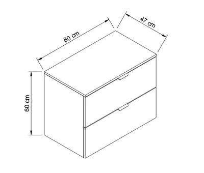 Obrázek produktu pro WENA Skříňka pod umyvadlo 80 cm, rovná čela, kovové úchytky ve zlaté barvě (barva: kašmír/dub)