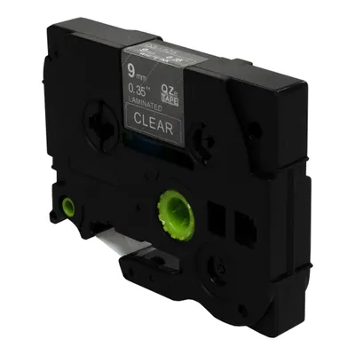Produktbild von DULA Etikettenband - Kompatibel mit Brother P-Touch Tze-125 - 1 Stück - Weiß auf transparent - 9mm x 8m