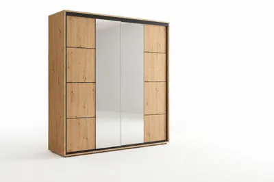 Produktbild von Schiebetürenschrank Mia 3, 100x62x215 cm, Artisan mit Spiegel