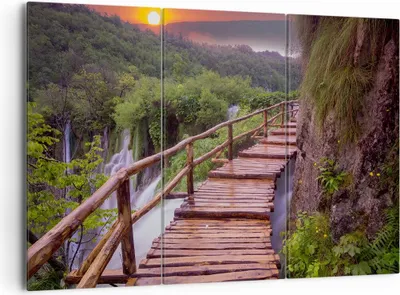 Produktbild von Bild auf Leinwand - Leinwandbild - Park Natur Wasser - 165x110cm - Wand Bild - Wanddeko - Leinwanddruck - Bilder - Kunstdruck - Wanddekoration - Leinwand bilder - Wandkunst - CE165x110-3962