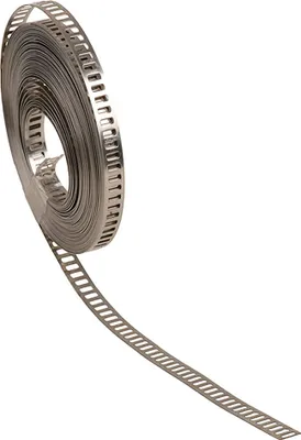 Zdjęcie produktu dla 1 sztuka - Taśma montażowa prosta Materiał 17 x 0,6 mm ocynkowana Rozmiar: 17 mm ocynkowana