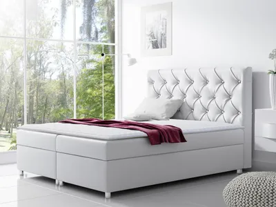 Obrázek produktu pro Hotelová dvoulůžková postel 180x200 NITKA - bílá  + topper