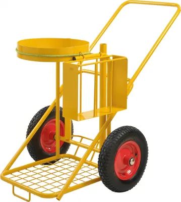 Produktbild von Kongamek Reinigungswagen in gelb 1200x820x1000 mit pannensicherer Bereifung Ø400mm