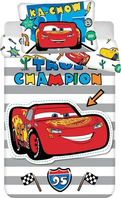 Produktbild von Pixar Cars Lightning McQueen + Marvel Spidey Amazing Friends Spider-Man Kinderbettwäsche, Bettdecke 100 x 135 cm, Kopfkissen 40 x 60 cm, 100 % Baumwolle