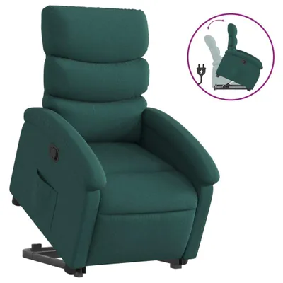 Produktbild von vidaXL Relaxsessel mit Aufstehhilfe Dunkelgrün Stoff
