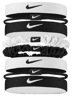 Immagine prodotto di Nike - Fascia per capelli flessibile (confezione da 8) CS2449 (taglia unica) (nero/bianco)