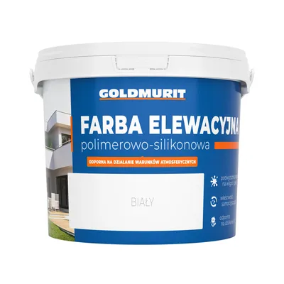 Produktbild von Fassadenfarbe auf Silikonbasis, weiß, matt, 5 Liter, für Beton, Marke Goldmurit