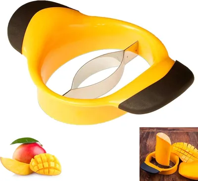 Produktbild von Mangoschneider aus Edelstahl mit ergonomischen Griffen