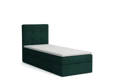 Produktbild von MR GROUP Boxspringbett NAPOLI 70 x 200 cm Kinderbett, Jugendbett, Einzelbetten, Bett mit Stauraum, Polsterbett Matratze Topper H3 Schlafzimmer, grün