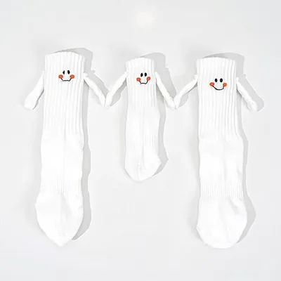 Produktbild von Familie Socken Set – 3 Paar Magnetische Socken für Eltern & Kind, Weiß