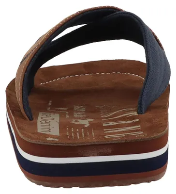 Produktbild von Mustang Herren Pantolette mit Cross-Over-Riemen und Lederdecksohle 26M0221002, Größe:41 EU, Farbe:Braun