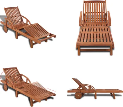 Immagine prodotto di vidaXL Lettino da sole in legno regolabile in 5 posizioni - Lettino da sole - Lettini da sole - Lettino da sole - Lettini da sole