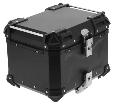 Produktbild von Motorrad Topcase - Aluminium Gepäckbox 45L - Adventure Heckkoffer - Wasserdicht - Universal Halterung - Schwarz