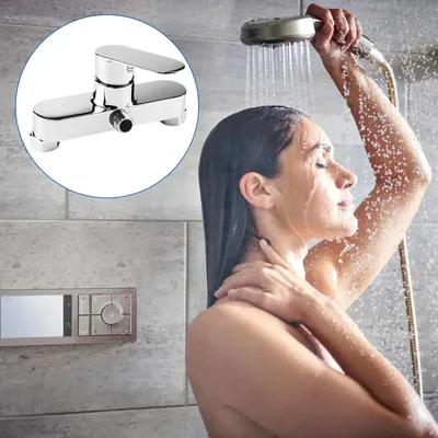 Produktbild von Duscharmatur mit Einhebelmischer für das Badezimmer, Chrom-Auslauf mit Umlenkventil