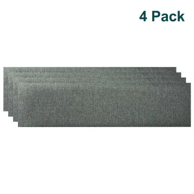 Produktbild von 4er Set YALION 3D PolyurethanWandpaneele 15×60 cm–Komfortabel & Pflegeleicht mit Leinenstoff, Gepolsterte PolyurethanWandverkleidung für DIY, Hellgrau