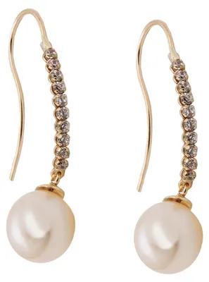 Produktbild von Ohrhaken Ohrschmuck Ohrringe Ohrhänger weiße Perle 375 Gelbgold Gold Damen