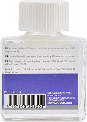 Image de Vernis satiné et transparent pour peinture - 75 ml