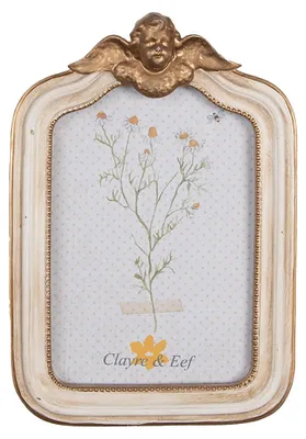Produktbild von Clayre & Eef Bilderrahmen 10x15 cm Beige Goldfarbig Polyresin