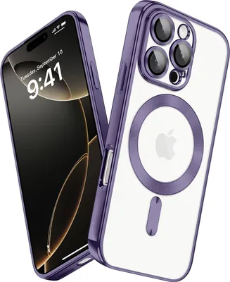Obrázek produktu pro Pouzdro pro iPhone 16 Pro Magnetické Ultra Tenké Průhledné Pouzdro s Magsafe a Ochranným Krytem na Kameru Fialový